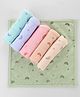 Simply Terry Knit Hand & Face Towels With Rainbow Print Pack Of 6  L 25 x B 25 cm- Pink Peach & Green