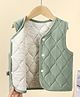 Babymoon Woven Sleeveless Self Design Sweater Jacket - Green