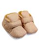 Neska Moda Glittered Velcro Closure Booties - Gold