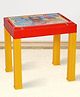 Italica 5230 Kids Multi-Purpose Table | Cartoon Print Plastic Table for Children | Durable & Lightweight Study table | Plastic Play Table (Red & Yellow)