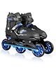 JJ JONEX Racer Adjustable Inline Shoe Skates for All Size Groups (32-35 EURO) 19.7 CM (Black/Royal-Medium)