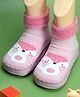 Yellow Bee Fox Designed Socks Shoes - Pink