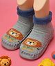 Yellow Bee Lion Designed Socks Shoes - Grey