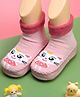 Yellow Bee Cute Kitten Designed Socks Shoes - Pink