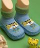 Yellow Bee Tiger Designed Socks Shoes - Blue