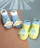 Yellow Bee Cotton Knit Pack Of 2 Dinosaur & Submarine 3D Applique Detailed Socks - Multi Colour