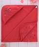 Simply Interlock Knit Hooded Towel with Jungle Theme Print L 80 x B 80 cm - Red