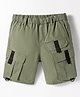 Kookie Kids Cotton Woven Knee Length Solid Colour Shorts - Grey