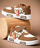 KATS Teddy Bear Applique Detailed Velcro Closure Shoes -Tan