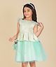 Creative Kids Net Woven Sleeveless Floral Foil Printed Dress With Bag Set - Columbia Blue