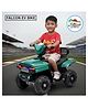 Stylezone Falcon EV Bike for Kids 2-5 Yrs | Battery Ride-on with LED & Foot Accelerator Car Battery Operated Ride On (Green)