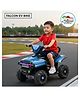 Stylezone Falcon EV Bike for Kids 2-5 Yrs | LED Lights, Foot Accelerator, Wide Wheels 6V Car Battery Operated Ride On (Blue)