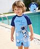 Mark & Mia Half Raglan Sleeves Legged Swimsuit With Space Theme Print - Blue