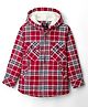 Noddy Full Sleeves Checked Light Winter Hooded Anti Pilling Jacket - Red
