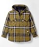 Noddy Full Sleeves Checked Light Winter Hooded Anti Pilling Jacket - Green