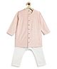 Tiber Taber Viscose Woven Full Sleeves Floral Foil Printed Kurta Pyjama Set - Pink