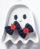 Bobbles & Scallops Halloween Theme Bow & Pumpkin Applique Detailed Hair Clips - Black