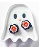 Bobbles & Scallops Halloween Theme Floral Applique Detailed Hair Clips - Black