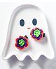 Bobbles & Scallops Halloween Theme Floral Applique Detailed Hair Clips - Orange