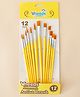 12 Pcs Artist Brush Set - Yellow| Soft Bristle Painting Brushes for School Projects| Art & Craft | Assorted Sizes for Watercolor, Poster & Acrylic Colors