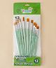 12 Pcs Artist Brush Set - Green| Soft Bristle Painting Brushes for School Projects| Art & Craft | Assorted Sizes for Watercolor, Poster & Acrylic Colors