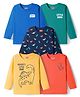 Babyhug Cotton Knit Full Sleeves T-Shirts With Dino Print Pack of 5 - Multicolor