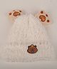 DukieKooky Knit Teddy Bear Patch Detailed Cap - White - Circumference 40 Cm