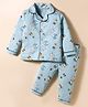 CUCUMBER Interlock Knit Full Sleeves Co-ords Night Suit With  Space Theme Print - Blue
