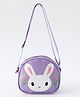 Babyhug Sling Bag With Floral Embroidery & Bunny Patch - Purple