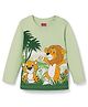 Babyhug Cotton Knit Full Sleeves T-Shirt with Animal Print - Green