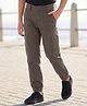 Pine Kids Cotton Elastane Woven Full Length Trouser Pant with Pocket - Grey