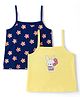 Doodle Poodle Single Jersey Knit Sleeveless Floral & Bunny Printed Slips Pack of 2 -  Navy & Yellow