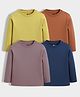 Orange Sugar 100% Cotton Knit Pack Of 4 Full Sleeves Solid Tees - Multi Colour