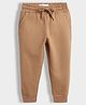 Orange Sugar 100% Cotton  Knit Solid Winter Joggers - Brown