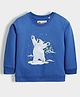 Orange Sugar 100% Cotton Knit Full Sleeves Polar Bear Printed Light Winter Sweatshirt - Blue