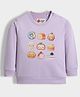 Orange Sugar 100% Cotton Knit Full Sleeves Desserts Printed Light Winter Sweatshirt - Lavendar