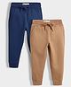 Orange Sugar 100% Cotton Fleece Knit Pack Of 2 Solid Winter Wear Joggers - Blue & Brown