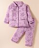 Evimo Single Jersey Full Sleeves Co-ords Night Suit With Floral Print - Violet