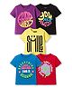Pine Kids Cotton Knit Half Sleeves T-Shirts with Text Print Pack of 5 - Multicolor
