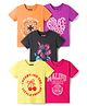 Pine Kids Cotton Knit T-Shirts with Graphic Print Multi Colors 6-7 Years Pack of 5