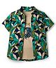 Pine Kids Viscose Woven Half Sleeves Shirt With T-Shirt With Animal Print - Green