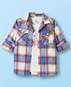 Ruff Twill Woven Full Sleeves Brushing Checkered Full Placket Shirt With T-Shirt - Blue