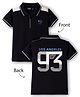RUFF Rayon Slub Lycra Half Sleeves Polo T-Shirt With Front & Back Print - Black