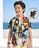 Pine Kids Viscose Woven Half Sleeves Shirt With T-Shirt & Floral Print - Black