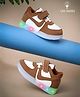 KATS Colour Blocked Velcro Closure LED Shoes - Tan