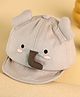 Kicks & Crawl Elephant Face Embroidered & Ears Applique Detailed Cap - Grey - Circumference - 47 Cm
