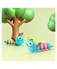 R for Rabbit Orapple Caterpillar Wind-Up Crawling Toy Smooth Rounded Edges Injury-Free Color Learning Activity Toys for Babies Toddlers Pack of 2 - Light Blue