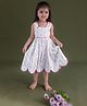 Soleilclo Viscose Woven Sleeveless Floral Embroidered Dress - White
