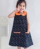 Soleilclo Cotton Woven Sleeveless Science Theme Printed Peter Pan Collared  Dress - Black