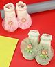 Yellow Bee Pack Of 2 Bear Applique Detailed Anti Skid Socks - Multi Colour